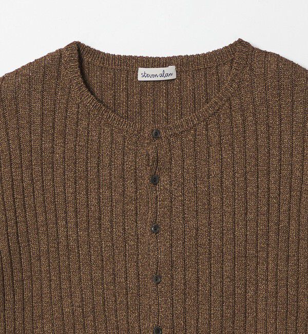 STEVEN ALAN「＜Steven Alan＞リブ ショートスリーブ カーディガン」|カーディガン|