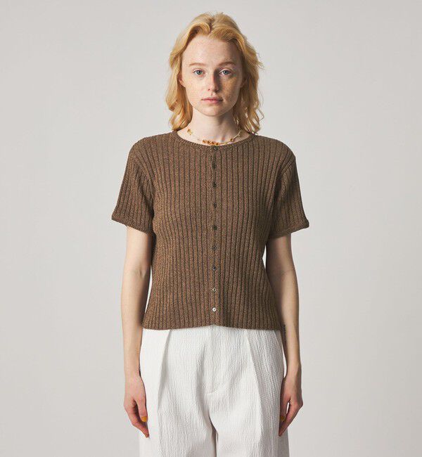 STEVEN ALAN「＜Steven Alan＞リブ ショートスリーブ カーディガン」|カーディガン|