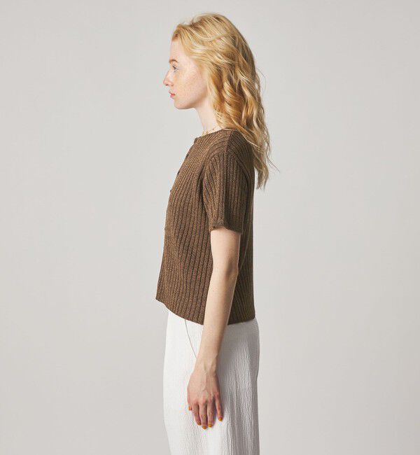STEVEN ALAN「＜Steven Alan＞リブ ショートスリーブ カーディガン」|カーディガン|