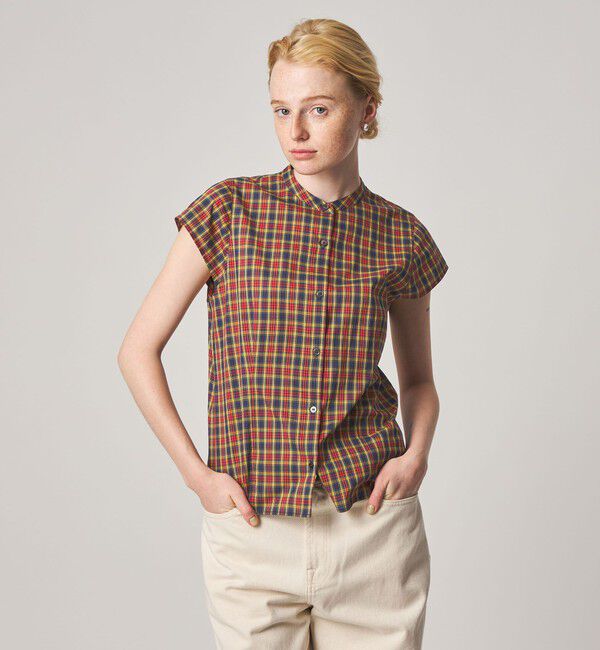 STEVEN ALAN「＜Steven Alan＞フレンチスリーブ ブラウス」|チュニック|RED