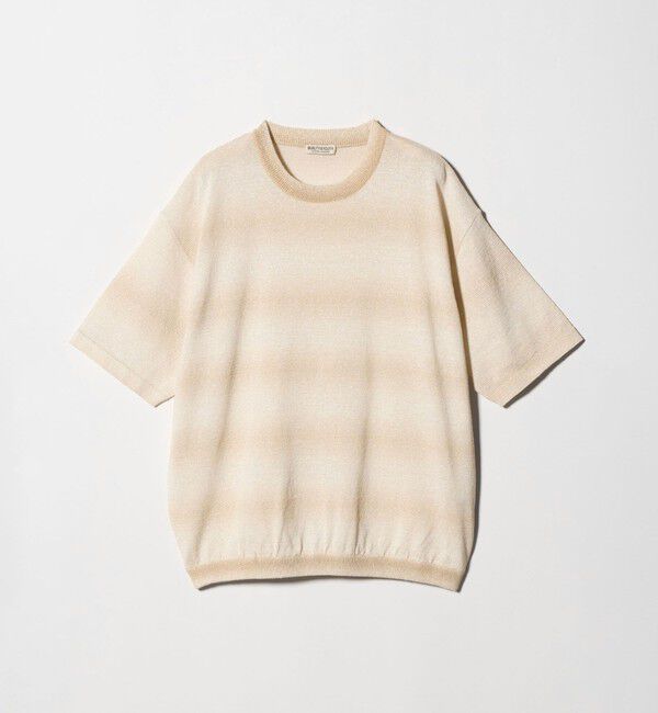 BEAUTY&YOUTH UNITED ARROWS「シアー オンブレ ボーダー クルーネック Tシャツ ウォッシャブル」|ニット・セーター|