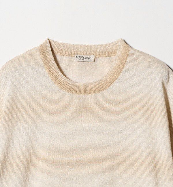 BEAUTY&YOUTH UNITED ARROWS「シアー オンブレ ボーダー クルーネック Tシャツ ウォッシャブル」|ニット・セーター|