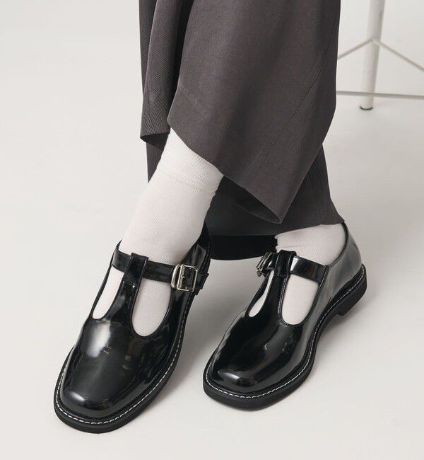BEAUTY&YOUTH UNITED ARROWS「レザーライク Tストラップ ローファー」|ビジネス・ドレスシューズ|