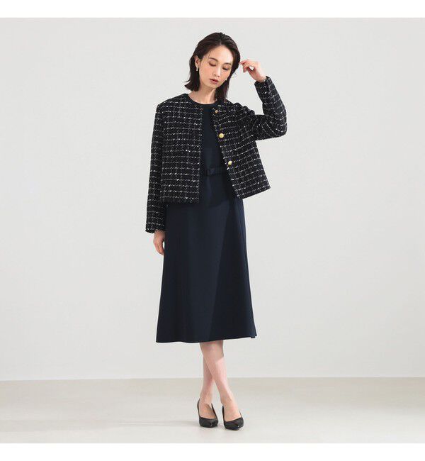 Demi-Luxe BEAMS 「ツイード ノーカラー ジャケット＊」|ダッフルコート|