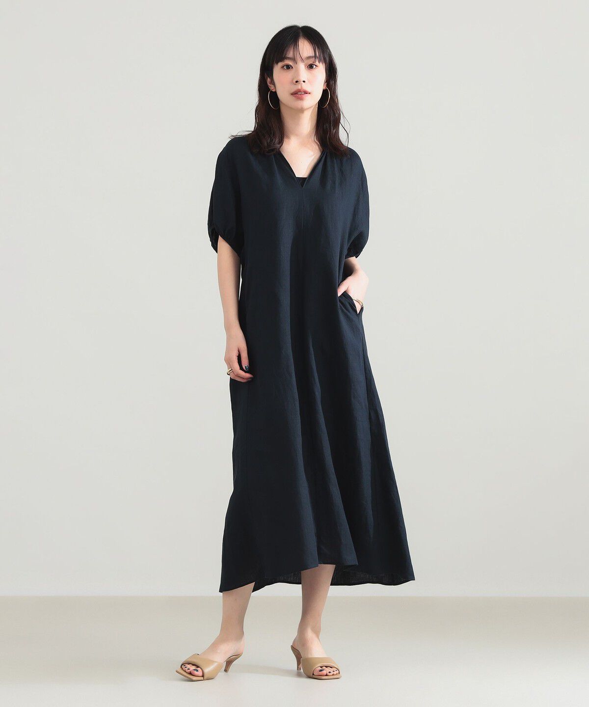 Demi-Luxe BEAMS 「【別注】TICCA / リネン バルーンスリーブ ワンピース」|ワンピース|