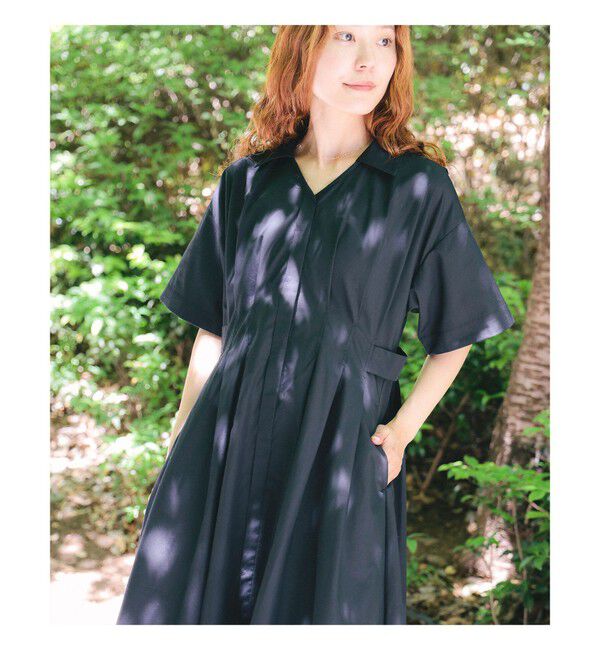 Ray BEAMS 「ウエスト タック スキッパー ワンピース」|ワンピース|BLACK