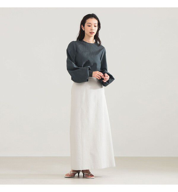 Demi-Luxe BEAMS 「AK+1 / クルーネック リブ ブラウス」|シャツ・ブラウス|