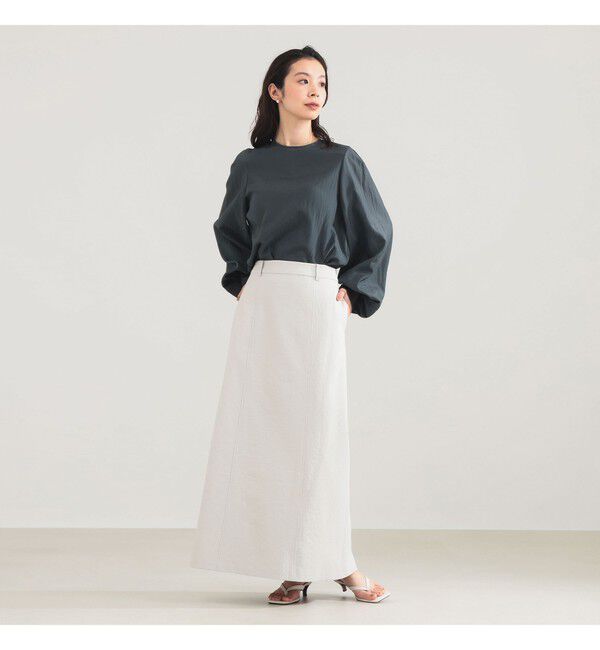 Demi-Luxe BEAMS 「AK+1 / クルーネック リブ ブラウス」|シャツ・ブラウス|