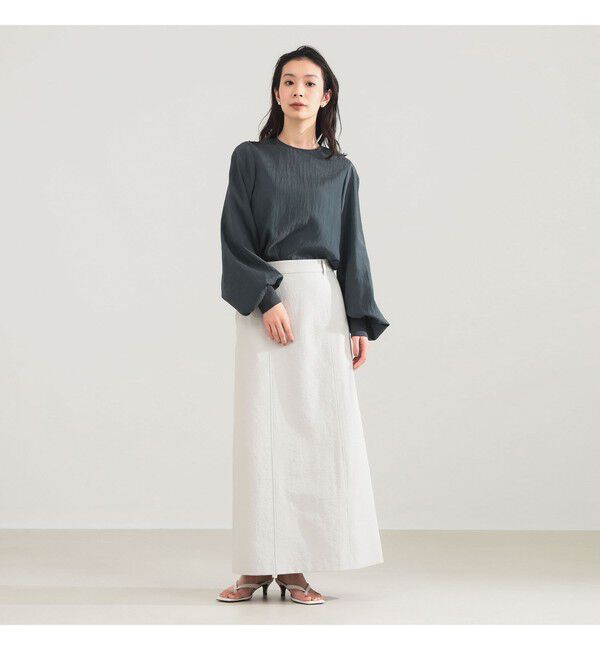 Demi-Luxe BEAMS 「AK+1 / クルーネック リブ ブラウス」|シャツ・ブラウス|