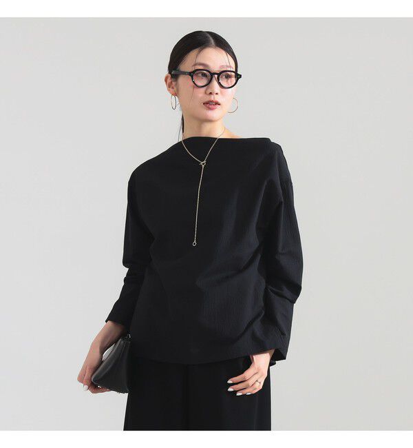 Demi-Luxe BEAMS 「ボートネック ロングスリーブ カットソー」|Tシャツ・カットソー|BLACK