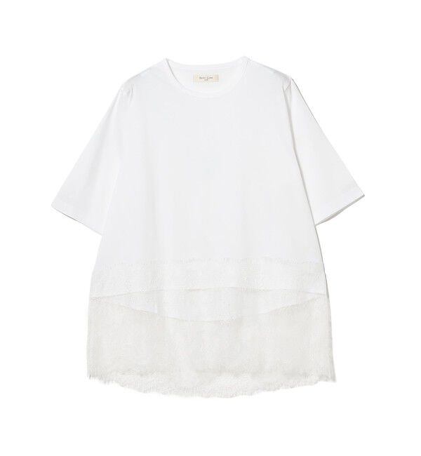 Demi-Luxe BEAMS 「レース 切り替え Tシャツ」|Tシャツ・カットソー|