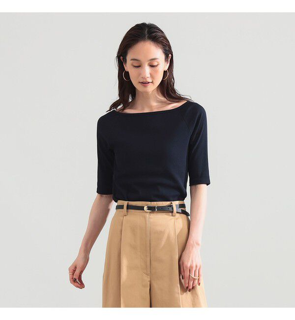 Demi-Luxe BEAMS 「コットン キュプラ カップ付きプルオーバー」|Tシャツ・カットソー|NAVY