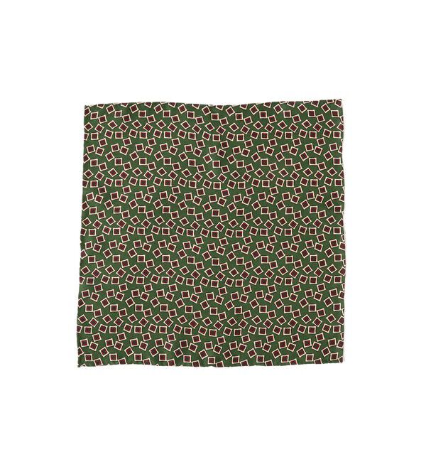 BEAMS「Pocket Chief Square Fine Pattern Print」|ハンカチ|