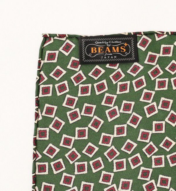 BEAMS「Pocket Chief Square Fine Pattern Print」|ハンカチ|