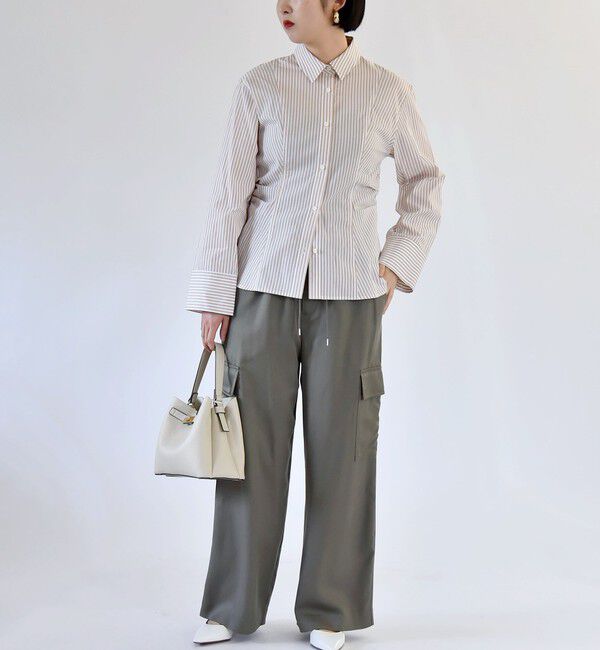 quaranciel「quaranciel:〈洗濯機可能〉ストライプ ワイドスリーブ シャツ」|シャツ・ブラウス|