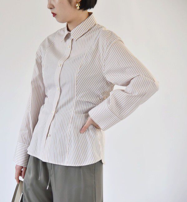 quaranciel「quaranciel:〈洗濯機可能〉ストライプ ワイドスリーブ シャツ」|シャツ・ブラウス|