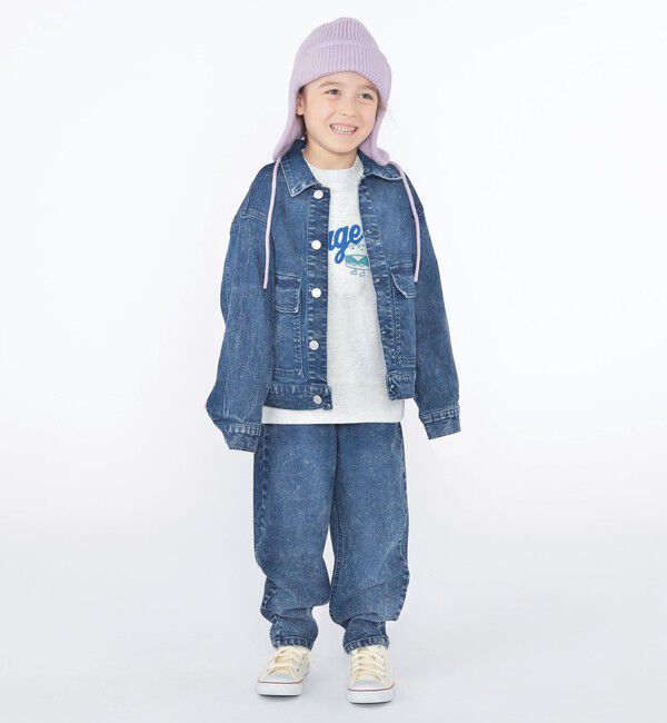 SHIPS KIDS「SHIPS KIDS:100～130cm / ジャージー ライク デニム パンツ」|デニム|