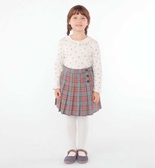 SHIPS KIDS「SHIPS KIDS:100～130cm / フラワー テキスタイル 長袖 TEE」|Tシャツ・カットソー|