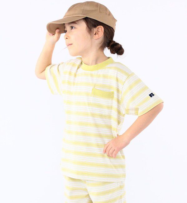 SHIPS KIDS「【SHIPS KIDS別注】RUSSELL ATHLETIC:100～130cm /ボーダーTEE」|Tシャツ・カットソー|