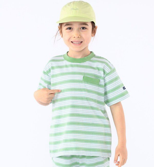 SHIPS KIDS「【SHIPS KIDS別注】RUSSELL ATHLETIC:100～130cm /ボーダーTEE」|Tシャツ・カットソー|