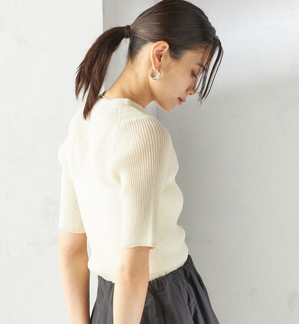 SHIPS for women「〈手洗い可能〉ラミー混 シアー ヘンリー ネック ニット」|ニット・セーター|