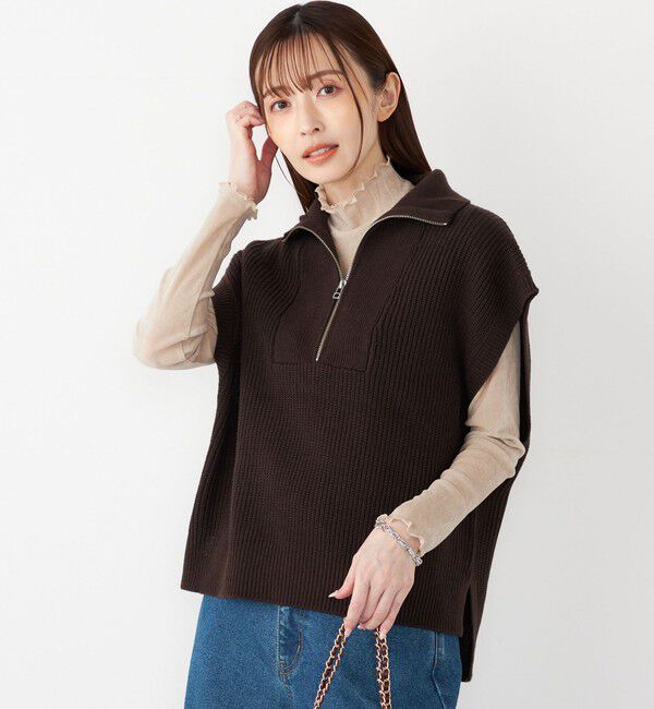 SHIPS Colors 「SHIPS Colors:〈手洗い可能〉ベスト &times; ニット ワンピース セット◇」|ワンピース|