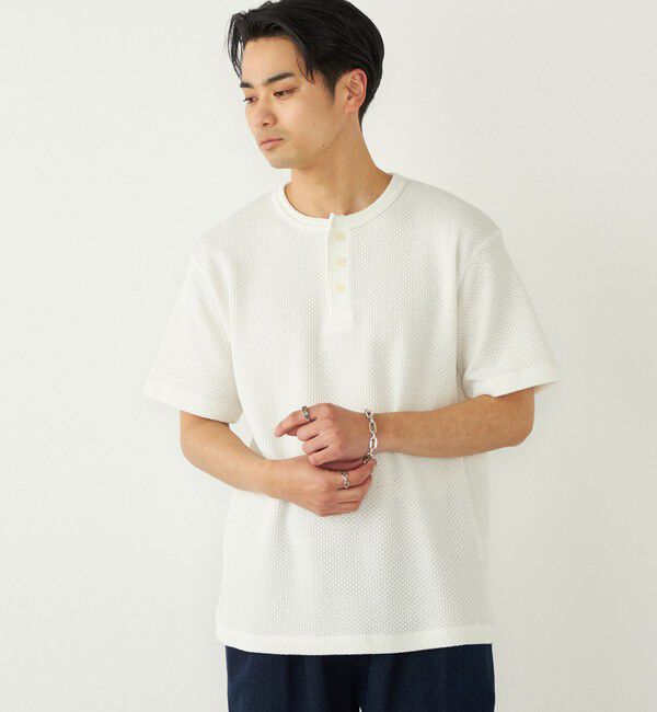 SHIPS Colors 「SHIPS Colors:ローゲージ カノコ ヘンリーネック Tシャツ◇」|Tシャツ・カットソー|