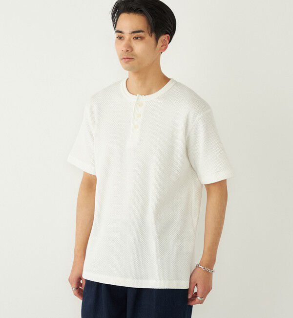 SHIPS Colors 「SHIPS Colors:ローゲージ カノコ ヘンリーネック Tシャツ◇」|Tシャツ・カットソー|