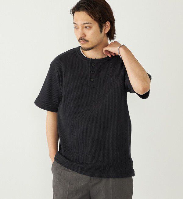SHIPS Colors 「SHIPS Colors:ローゲージ カノコ ヘンリーネック Tシャツ◇」|Tシャツ・カットソー|
