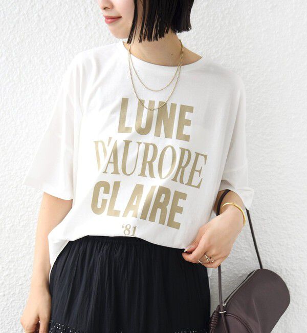 SHIPS for women「【SHIPS別注】81BRANCA: 5分袖 ロゴ・フォト TEE」|Tシャツ・カットソー|