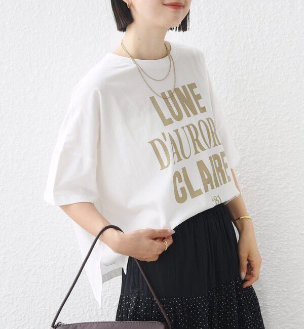 SHIPS for women「【SHIPS別注】81BRANCA: 5分袖 ロゴ・フォト TEE」|Tシャツ・カットソー|