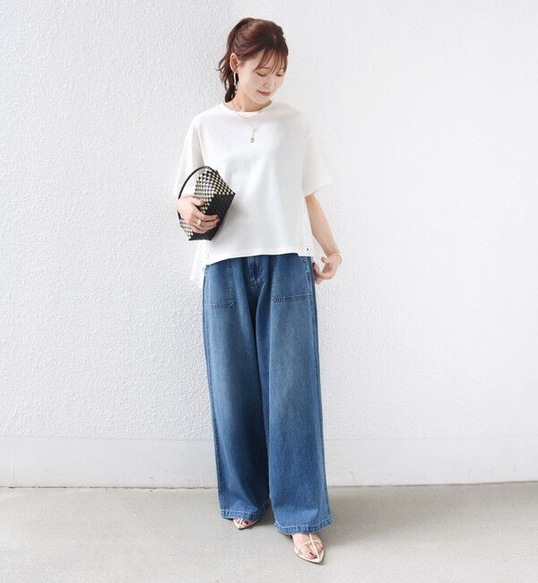 SHIPS for women「〈手洗い可能〉DEPEND ポンチ トリム レース ドッキング プルオーバー」|Tシャツ・カットソー|
