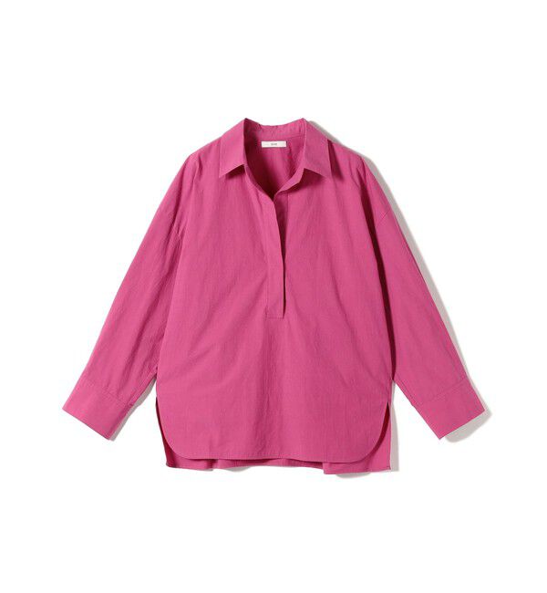 SHIPS for women「《予約》〈手洗い可能〉近江晒 サイド スリット スキッパー シャツ」|シャツ・ブラウス|