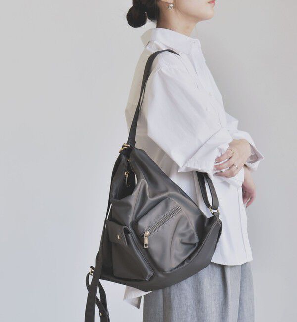 quaranciel「《予約》quaranciel:〈撥水加工〉3WAY ナイロン ポケット ショルダーバッグ（A4対応）」|ショルダー・メッセンジャー|