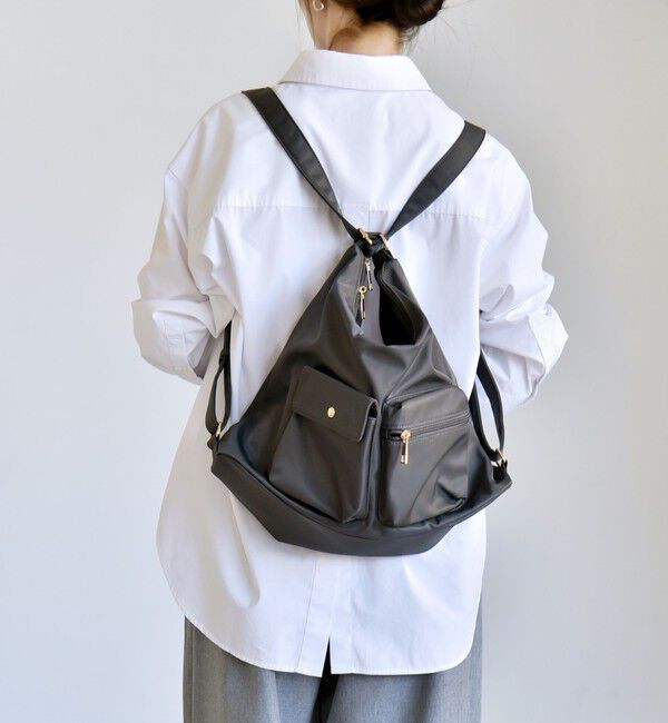 quaranciel「《予約》quaranciel:〈撥水加工〉3WAY ナイロン ポケット ショルダーバッグ（A4対応）」|ショルダー・メッセンジャー|