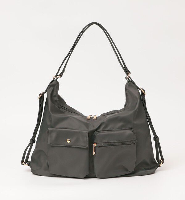 quaranciel「《予約》quaranciel:〈撥水加工〉3WAY ナイロン ポケット ショルダーバッグ（A4対応）」|ショルダー・メッセンジャー|