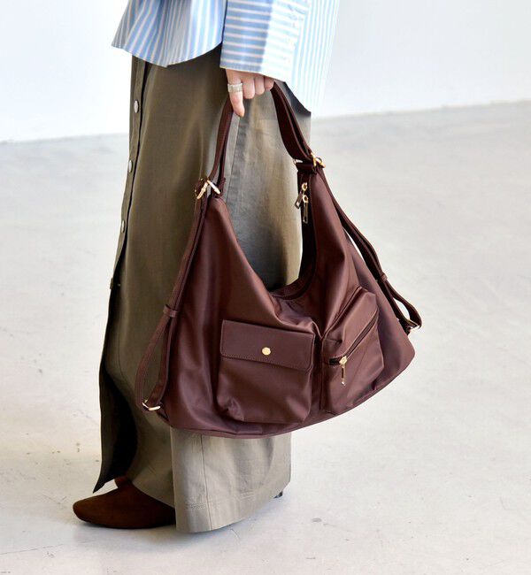 quaranciel「《予約》quaranciel:〈撥水加工〉3WAY ナイロン ポケット ショルダーバッグ（A4対応）」|ショルダー・メッセンジャー|