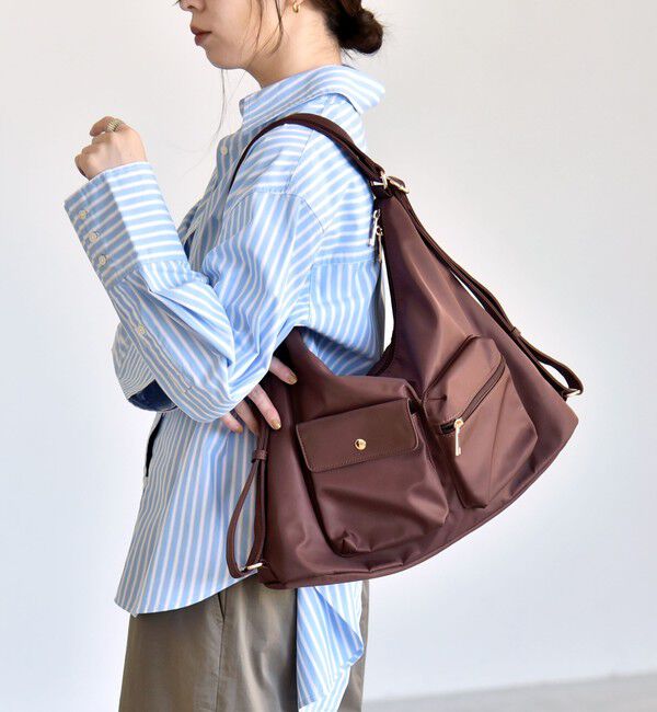 quaranciel「《予約》quaranciel:〈撥水加工〉3WAY ナイロン ポケット ショルダーバッグ（A4対応）」|ショルダー・メッセンジャー|