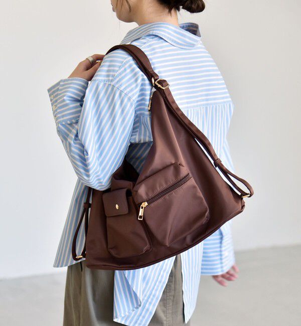 quaranciel「《予約》quaranciel:〈撥水加工〉3WAY ナイロン ポケット ショルダーバッグ（A4対応）」|ショルダー・メッセンジャー|