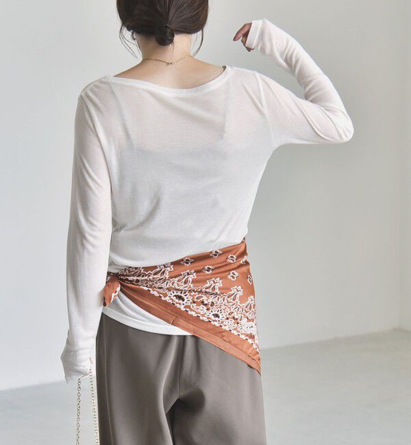 quaranciel「《予約》quaranciel:〈手洗い可能〉ウール ミックス シアー ボートネック プルオーバー」|Tシャツ・カットソー|