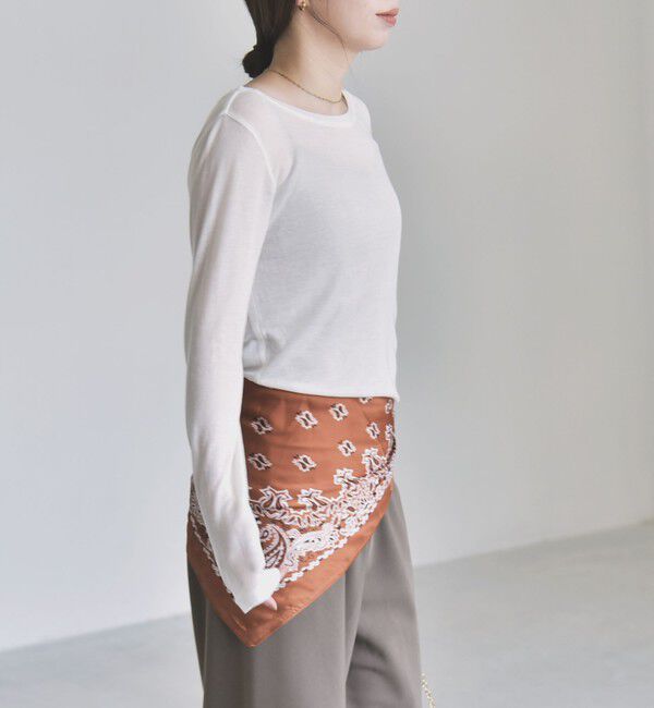quaranciel「《予約》quaranciel:〈手洗い可能〉ウール ミックス シアー ボートネック プルオーバー」|Tシャツ・カットソー|
