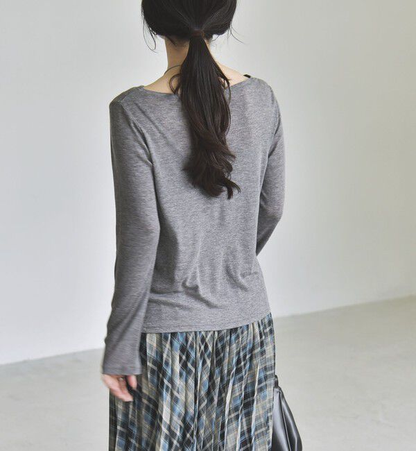 quaranciel「《予約》quaranciel:〈手洗い可能〉ウール ミックス シアー ボートネック プルオーバー」|Tシャツ・カットソー|