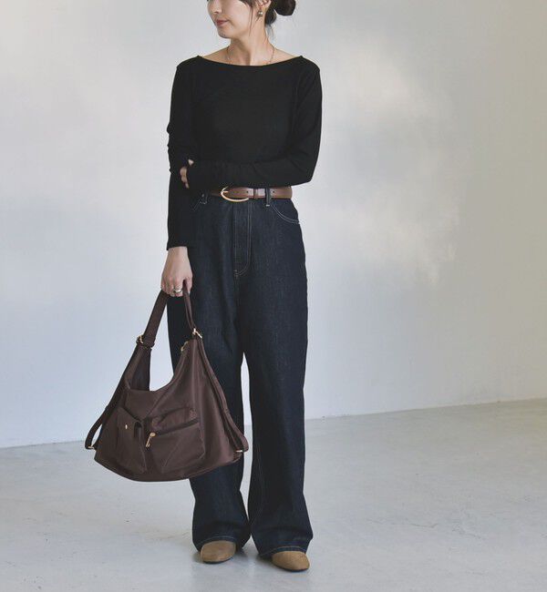 quaranciel「《予約》quaranciel:〈手洗い可能〉ウール ミックス シアー ボートネック プルオーバー」|Tシャツ・カットソー|