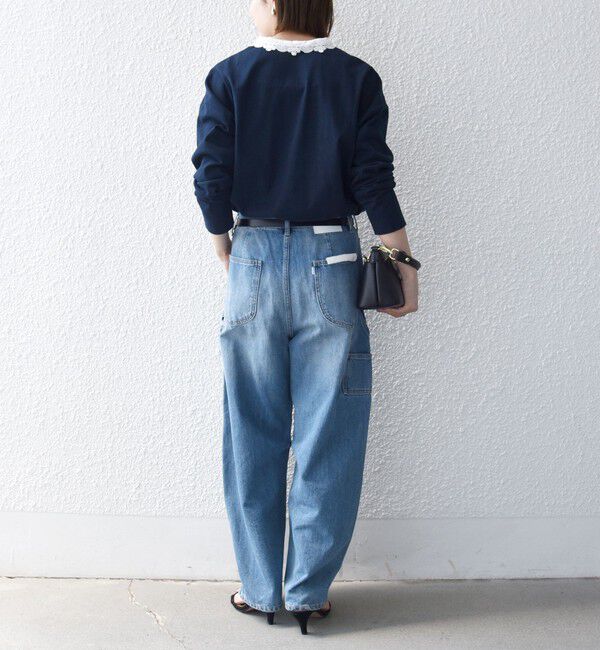SHIPS any「《予約》SHIPS any:〈洗濯機可能〉レース カラー ロングスリーブ ポロ プルオーバー」|Tシャツ・カットソー|