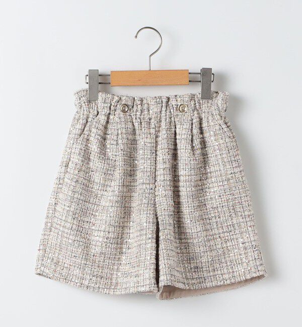 SHIPS KIDS「SHIPS KIDS:140～150cm / 〈手洗い可能〉シャイニー ツイード ショートパンツ」|その他|ベージュ系