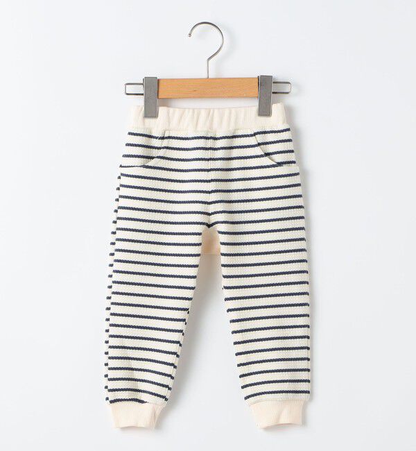 SHIPS KIDS「SHIPS KIDS:80～90cm / ボーダー リブ パンツ」|その他ベビー用品|オフホワイト
