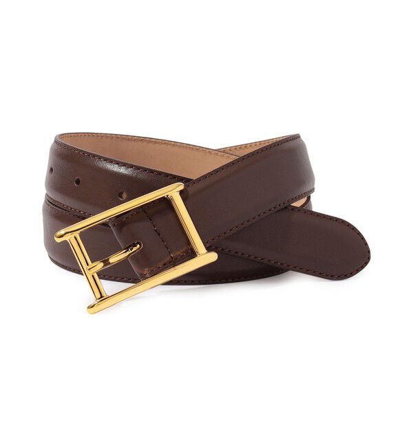 TOMORROWLAND GOODS「AMBOISE BUCKLE レザーベルト」|ベルト|49 ダークブラウン