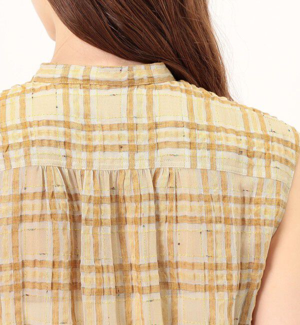 Ballsey「シアープラッド フレンチロングシャツブラウス」|ワンピース|