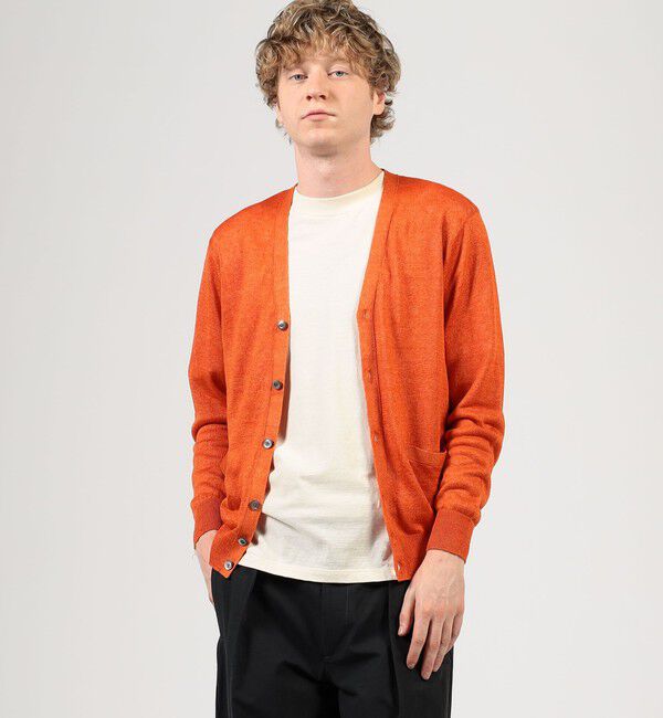 TOMORROWLAND MENS「TOMORROWLAND tricot ティントリネン 14ゲージVネックカーディガン」|カーディガン|
