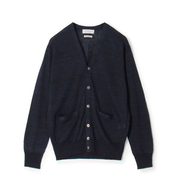 TOMORROWLAND MENS「TOMORROWLAND tricot ティントリネン 14ゲージVネックカーディガン」|カーディガン|69 ネイビー